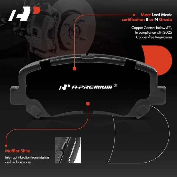 4 Pcs Front Ceramic Brake Pads for Mazda CX-5 2013-2021