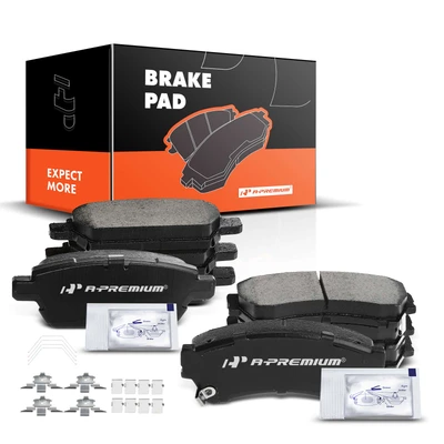 8 Pcs Front & Rear Ceramic Brake Pads