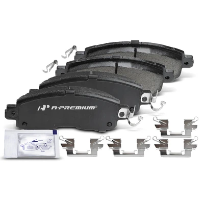 4 Pcs Front Ceramic Brake Pads with Sensor