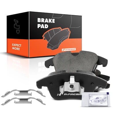 4 Pcs Front Ceramic Brake Pads with Sensor