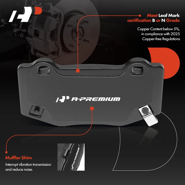 4 Pcs Rear Ceramic Brake Pad for Chevrolet Camaro Cadillac CTS ATS