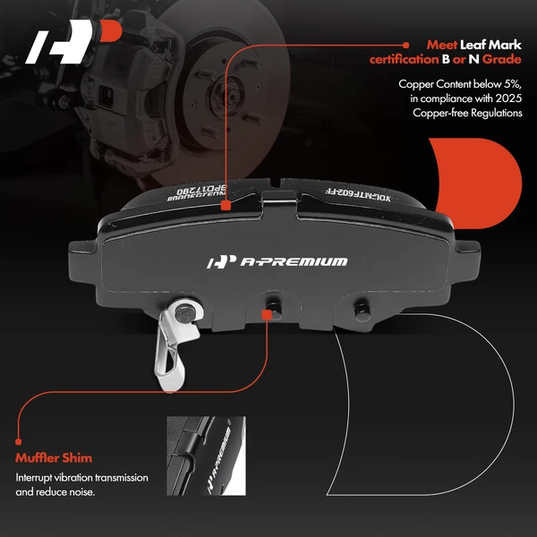 4 Pcs Rear Ceramic Brake Pad for Mazda 3 3 Sport 2014-2018 Japan Built