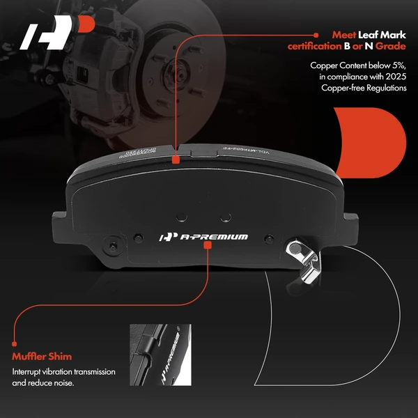 4 Pcs Front Ceramic Brake Pad for Kia Forte Forte Koup Forte5