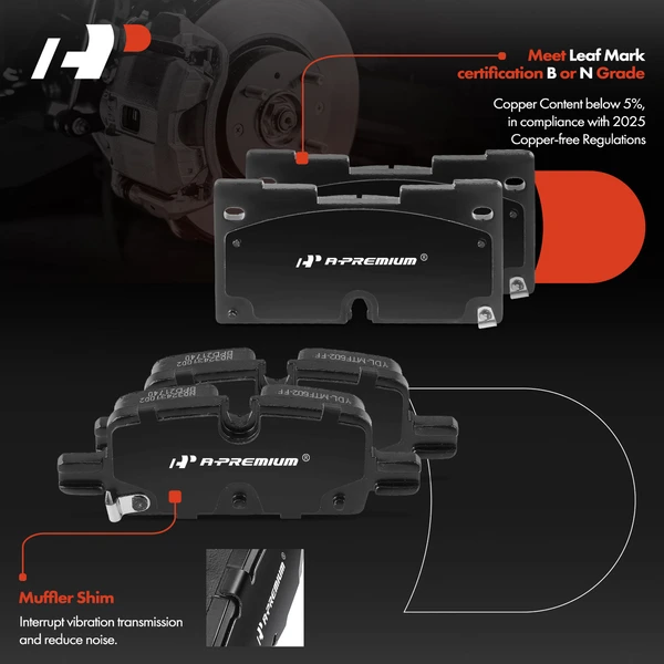 8 Pcs Front & Rear Ceramic Brake Pads for Cadillac Escalade Chevrolet Suburban GMC Yukon