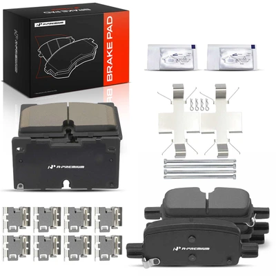 8 Pcs Front & Rear Ceramic Brake Pads