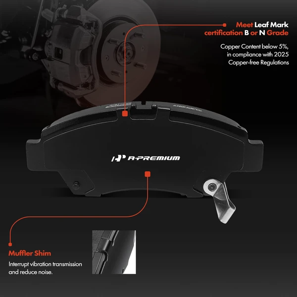 4 Pcs Front Ceramic Brake Pad for Honda Fit 2015-2020