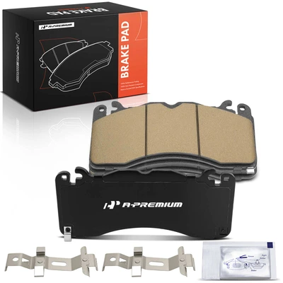 4Pcs Front Driver & Passenger Ceramic Brake Pads with Hardware