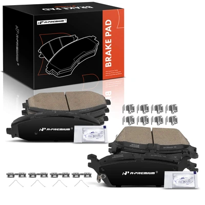 8 Pcs Front & Rear Ceramic Brake Pads