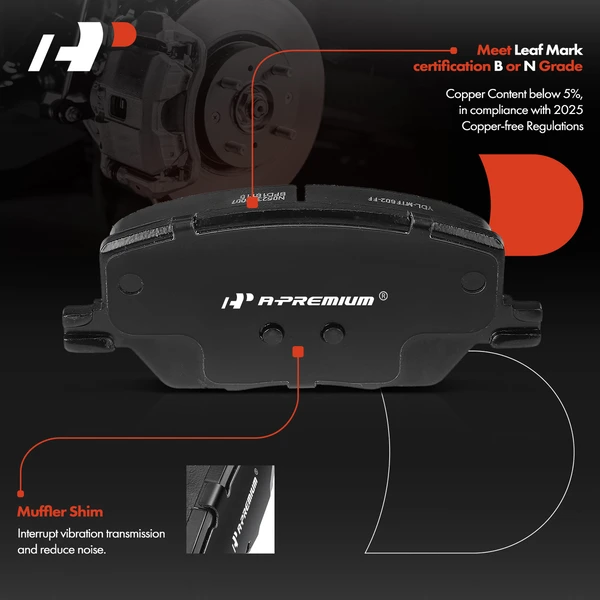 4 Pcs Front Ceramic Brake Pads for Jeep Renegade 15-22 Compass 17-22 Fiat 500X