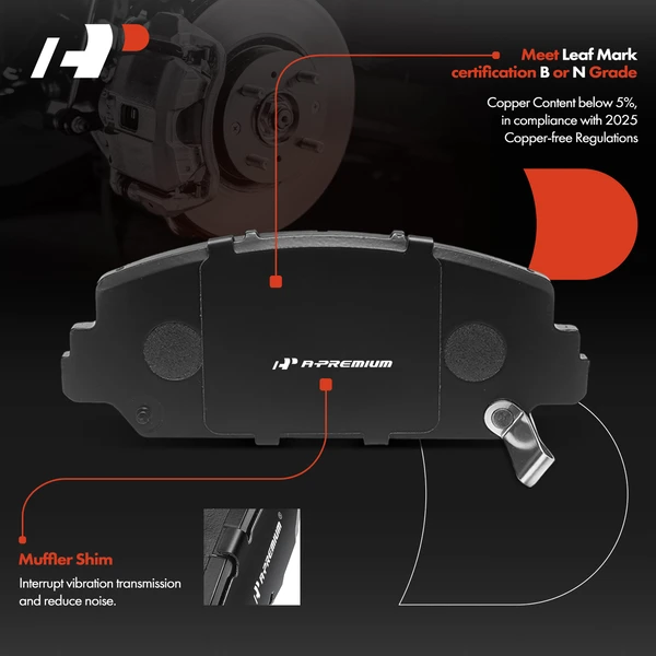4 Pcs Front Ceramic Brake Pad for Honda Accord 2016-2017 Acura ILX