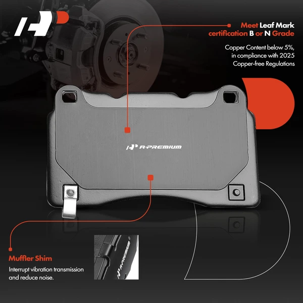 4 Pcs Front Ceramic Brake Pad for Chevrolet Corvette Cadillac CT6