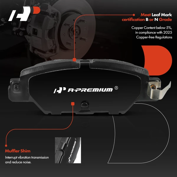 4 Pcs Rear Ceramic Brake Pads for Mazda CX-5 2016 2017-2021 L4 2.0L 2.2L 2.5L