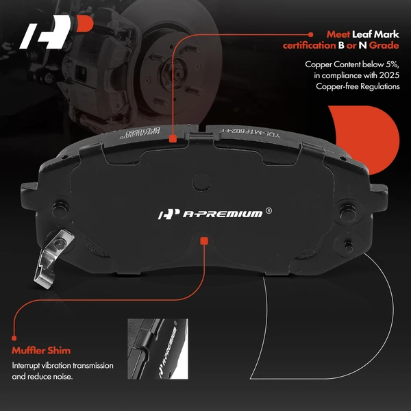 A-Premium APBPD566 Ceramic Brake Pad Front Driver & Passenger
