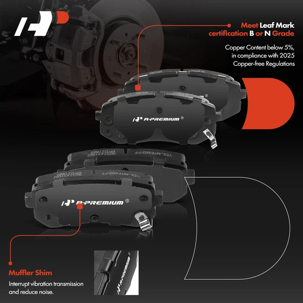 8 Pcs Front & Rear Ceramic Brake Pads for Hyundai Sonata Tucson Kia Cadenza Sportage