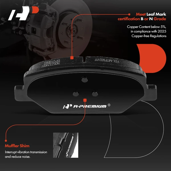 4 Pcs Front Ceramic Brake Pads for Chevrolet Equinox Camaro GMC Terrain Buick