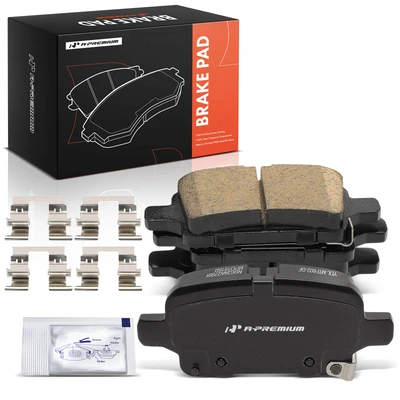 4 Pcs Rear Ceramic Brake Pads with Hardware