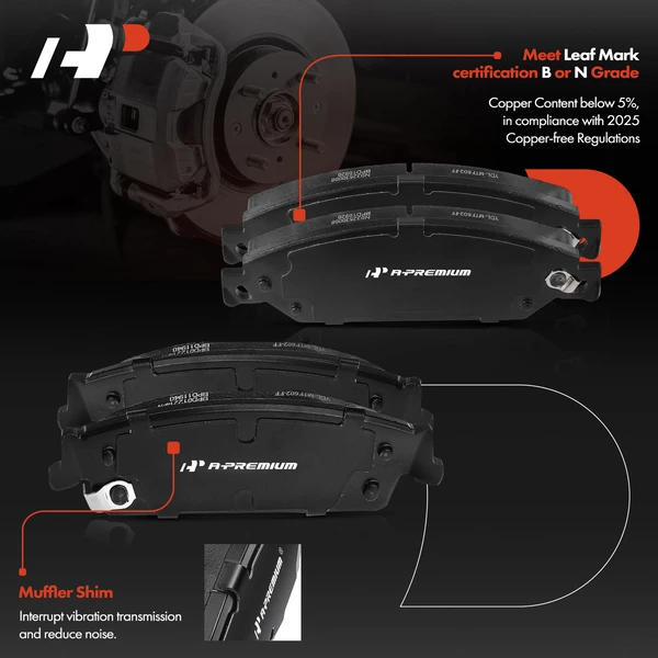 8 Pcs Front & Rear Ceramic Brake Pad for Chevrolet Silverado 1500 GMC