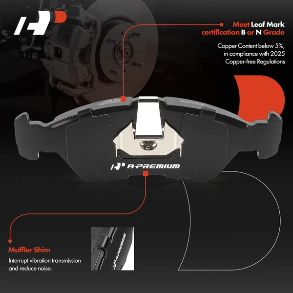 4 Pcs Rear Ceramic Brake Pad for Dodge Freightliner Sprinter 2500 3500