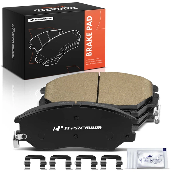 4 Pcs Front Ceramic Brake Pads with Hardware for Kia Amanti 2004-2006 Hyundai XG350