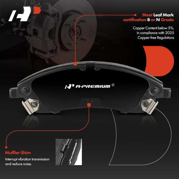 4 Pcs Front Ceramic Brake Pads for Cadillac CTS SRX 04-09 STS Pontiac Bonneville