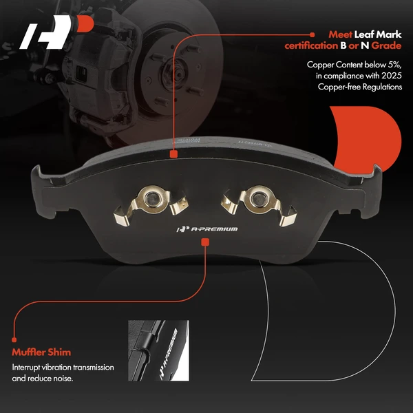 4 Pcs Front Ceramic Brake Pad for Audi A8 Quattro 2004-2010 S6 S8 VW