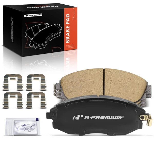 4 Pcs Front Ceramic Brake Pads with Hardware for Suzuki Verona Chevrolet Epica 2004-2006