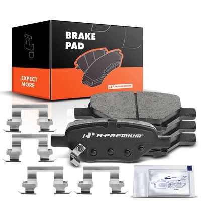 4 Pcs Rear Ceramic Brake Pads with Sensor