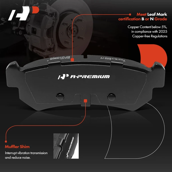 4 Pcs Rear Ceramic Brake Pad for Suzuki Forenza Reno Chevrolet