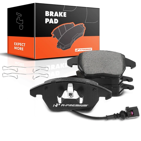 4 Pcs Front Ceramic Brake Pads with Sensor for 2006-2010 Audi A3 Quattro