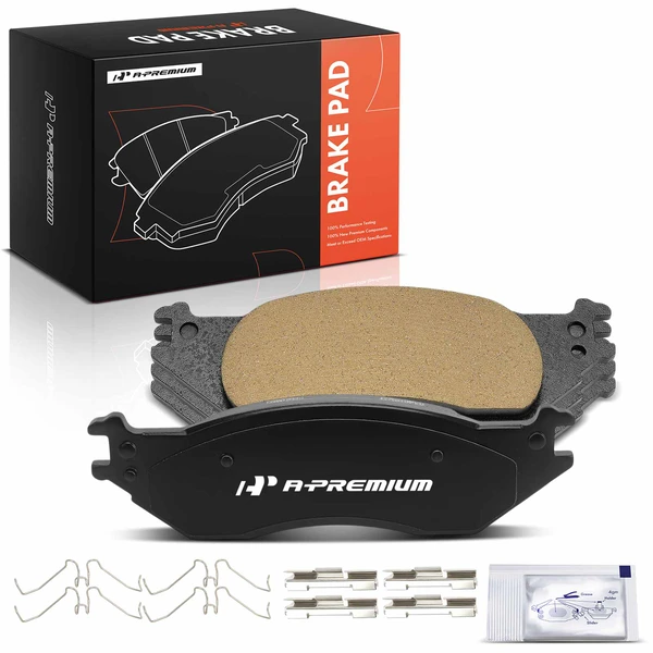 4 Pcs Front Brake Pads with Hardware for 2004-2007 Ford E-150