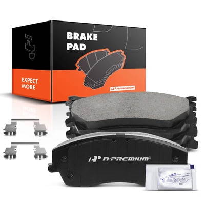 4 Pcs Front Ceramic Brake Pads with Sensor