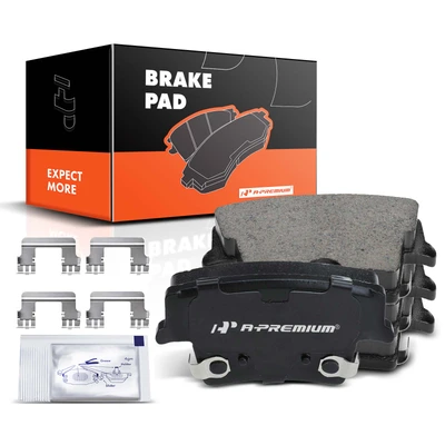 4 Pcs Rear Ceramic Brake Pads with Sensor