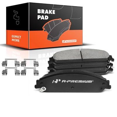 4 Pcs Front Ceramic Brake Pads with Sensor
