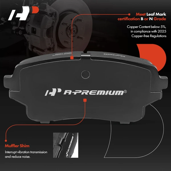 4 Pcs Front Ceramic Brake Pad for Suzuki XL-7 2004-2006 V6 2.7L