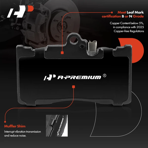 4 Pcs Front Ceramic Brake Pads for Le Pcsus GS350 2007-2020 GS450h IS300 GS460