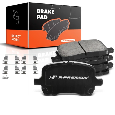 4 Pcs Front Ceramic Brake Pads with Sensor