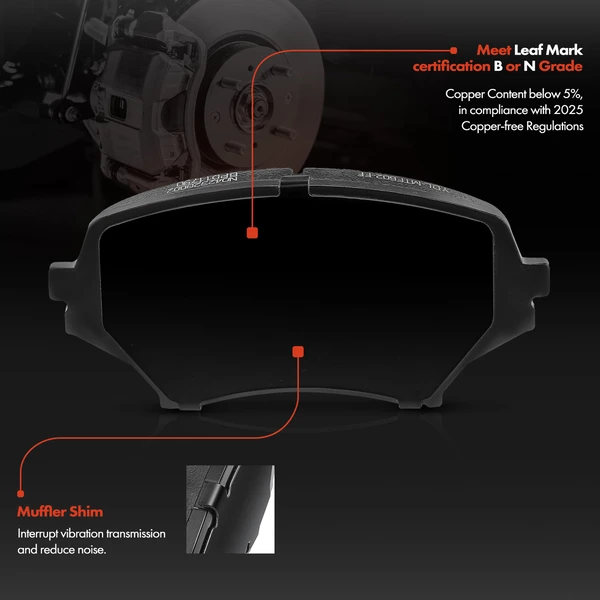 4 Pcs Front Ceramic Brake Pads for Mazda MX-5 Miata 2006-2015