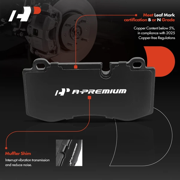 4 Pcs Front Ceramic Brake Pads with Pad Wear Sensor for Scion xA xB 2005-2006