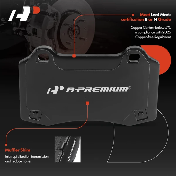 4 Pcs Rear Ceramic Brake Pad for Jeep Grand Cherokee Dodge Charger