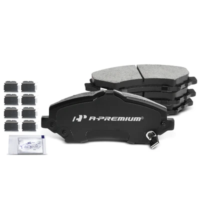 4 Pcs Front Ceramic Brake Pads with Sensor