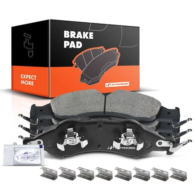 4 Pcs Front Ceramic Brake Pads with Sensor