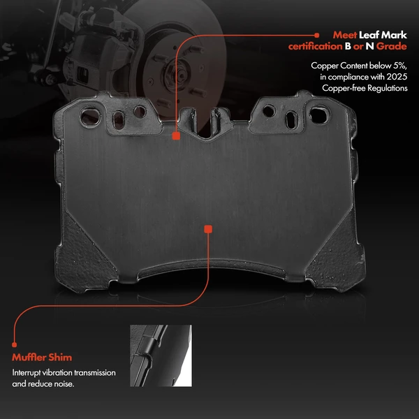 Front Ceramic Brake Pads for Lexus LS460 2007-2013 2016-2017 LS500 LS600H