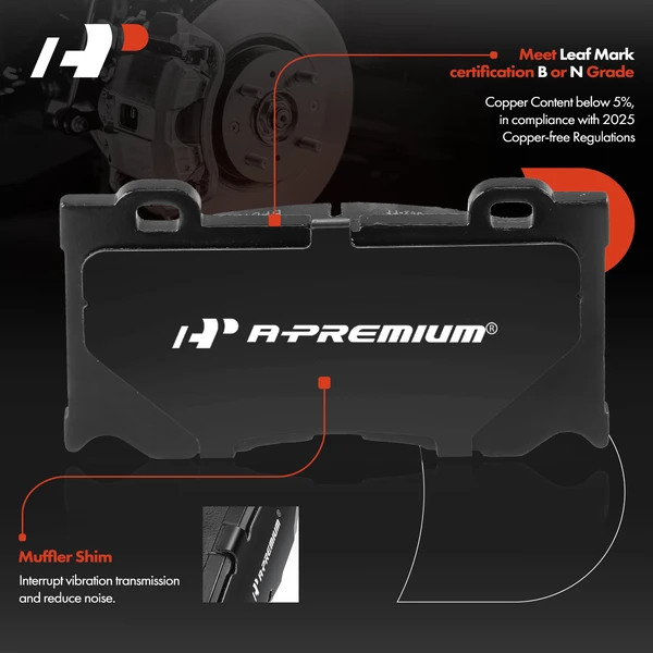 4 Pcs Front Ceramic Brake Pads for Infiniti Q70 2014-2019