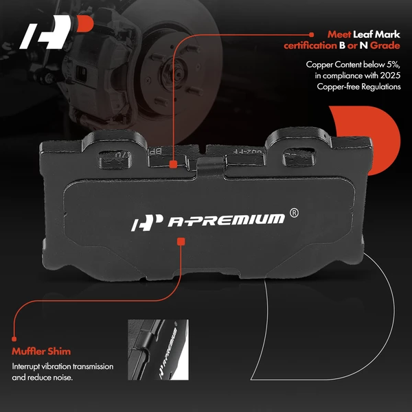 4 Pcs Rear Ceramic Brake Pads for Infiniti Q50 Nissan