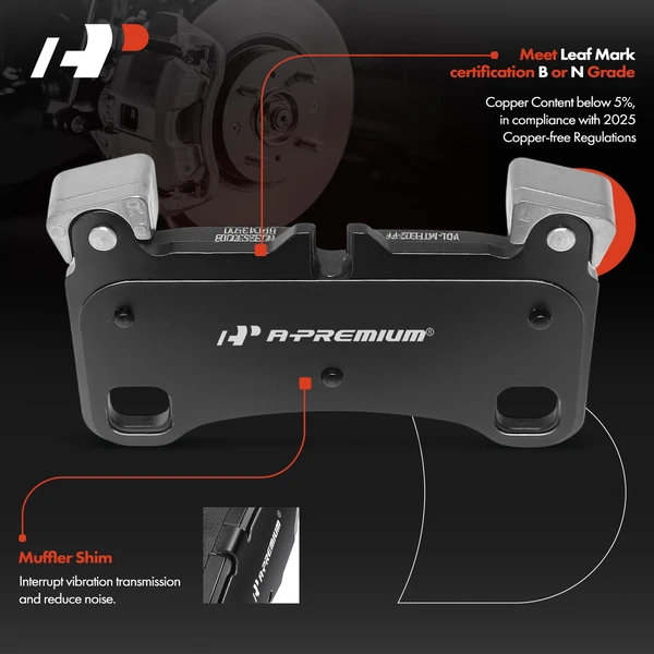 4 Pcs Rear Ceramic Brake Pad for Porsche Cayenne VW Touareg