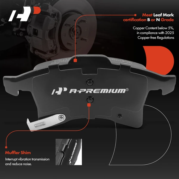 4 Pcs Front Ceramic Brake Pad for Saturn Astra 2008-2009