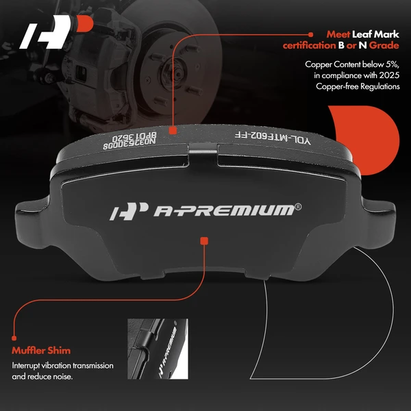 4 Pcs Rear Ceramic Brake Pad for Saturn Astra Chevrolet Astra