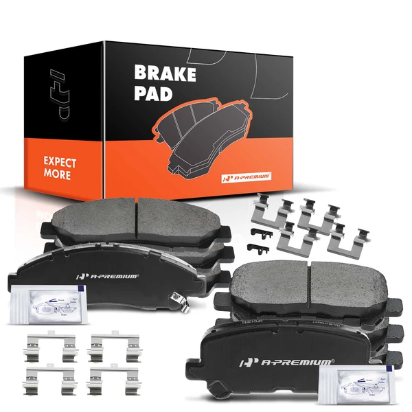 8 Pcs Front & Rear Ceramic Brake Pads for Honda Pilot 09-15 Acura MDX 07-13