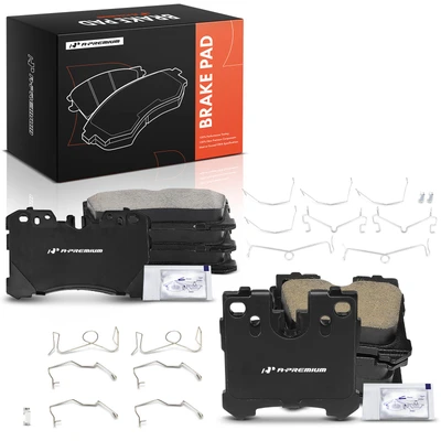 8 Pcs Front & Rear Ceramic Brake Pad
