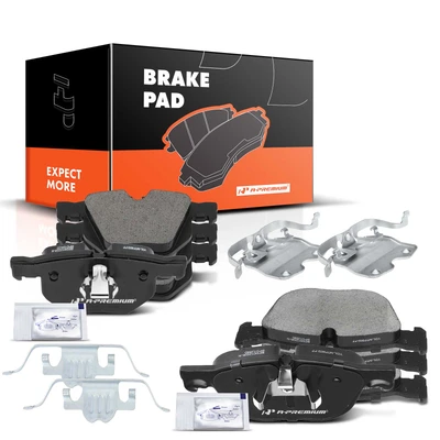 8 Pcs Front & Rear Ceramic Brake Pads